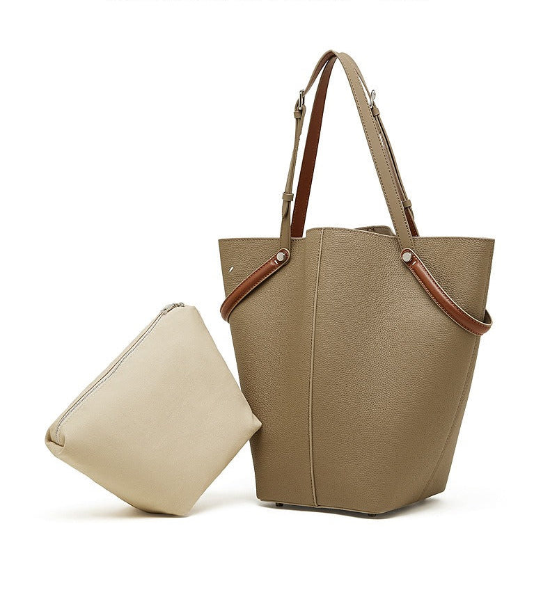 Leather Bucket Tote Inner Pouch