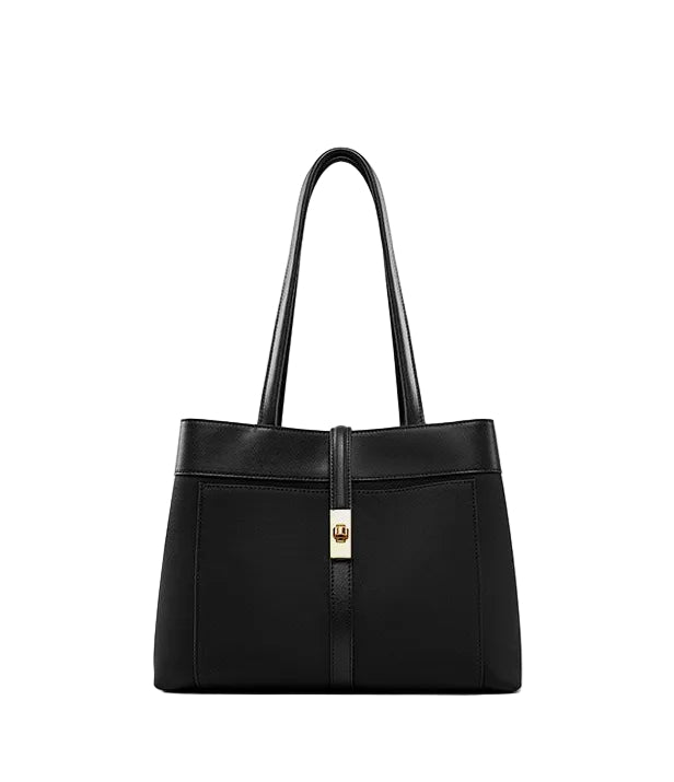 Colorblock Woven Leather Tote Bag