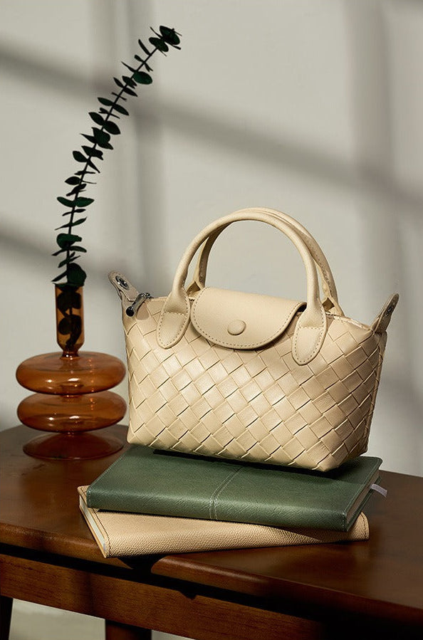 Woven Leather Mini Crossbody Bag