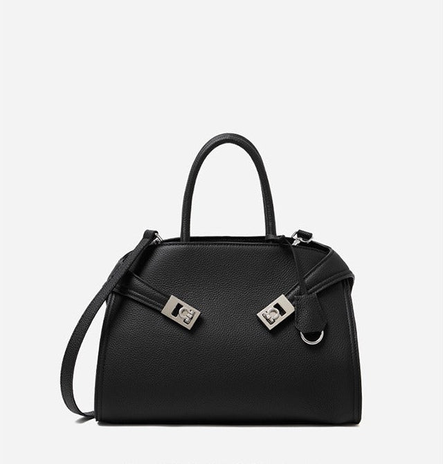 Elegant Pebbled Leather Satchel Bag
