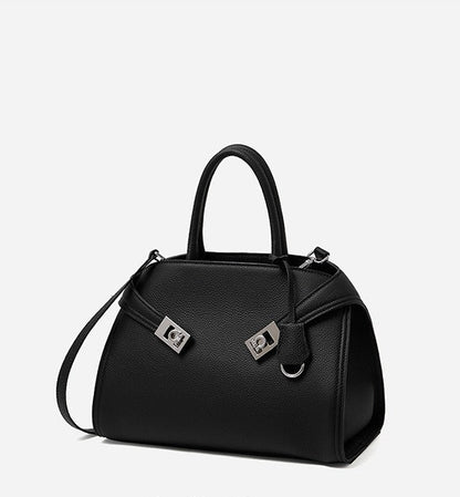 Elegant Pebbled Leather Satchel Bag