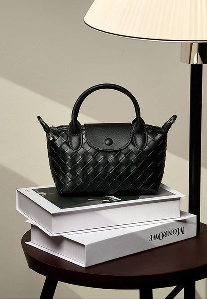 Woven Leather Mini Crossbody Bag