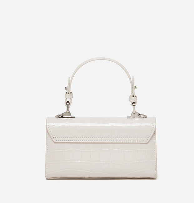 Crocodile Embossed Leather Envelope Handbag
