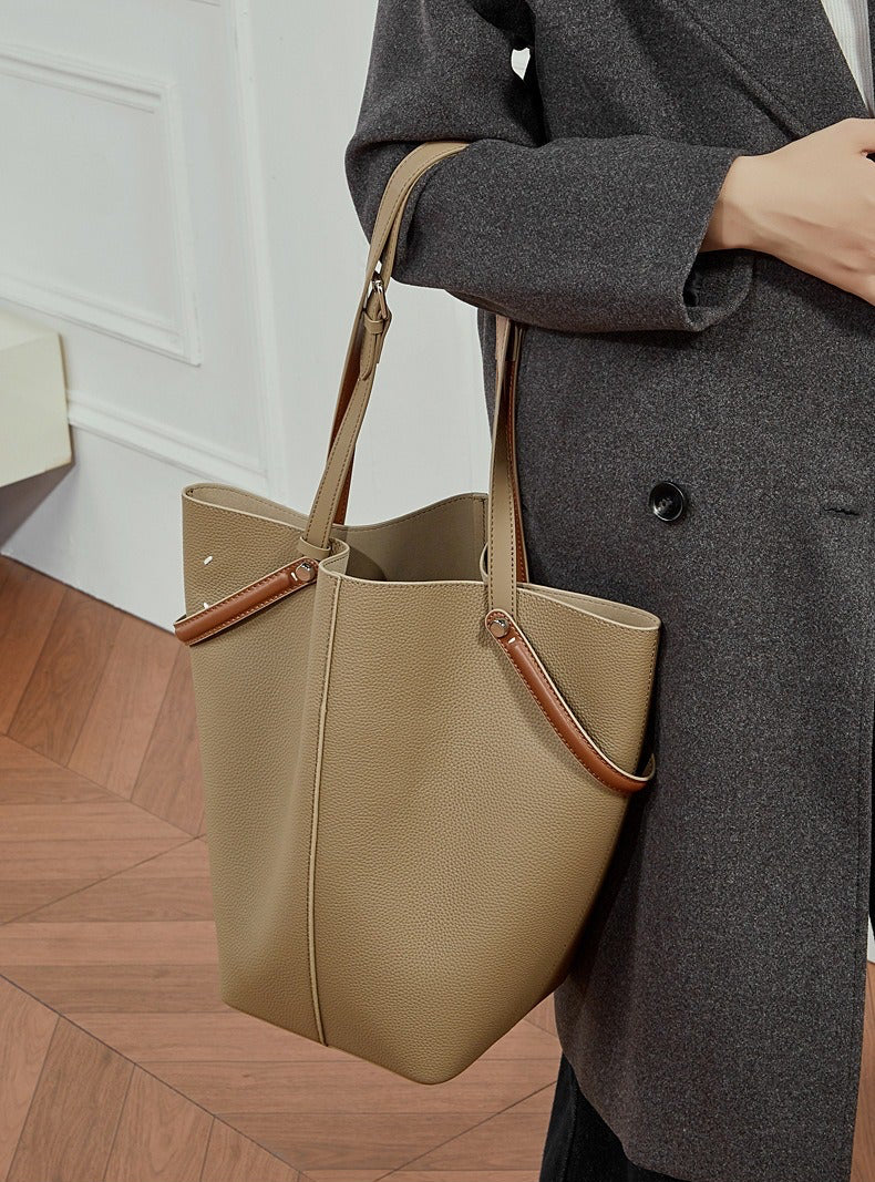 Leather Bucket Tote Inner Pouch