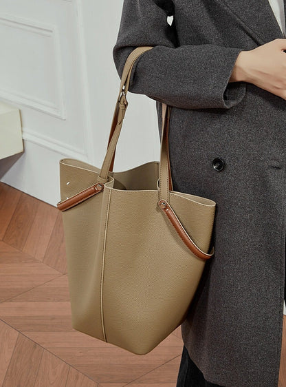 Leather Bucket Tote Inner Pouch