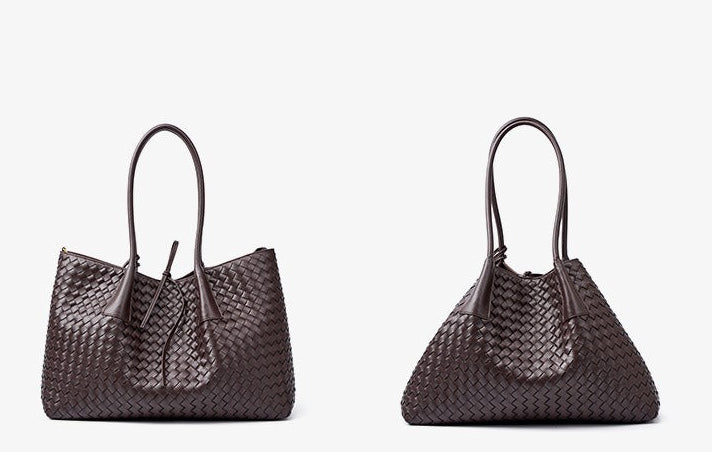 Aura Leather Woven Classic Tote Bag