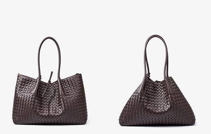 Aura Leather Woven Classic Tote Bag