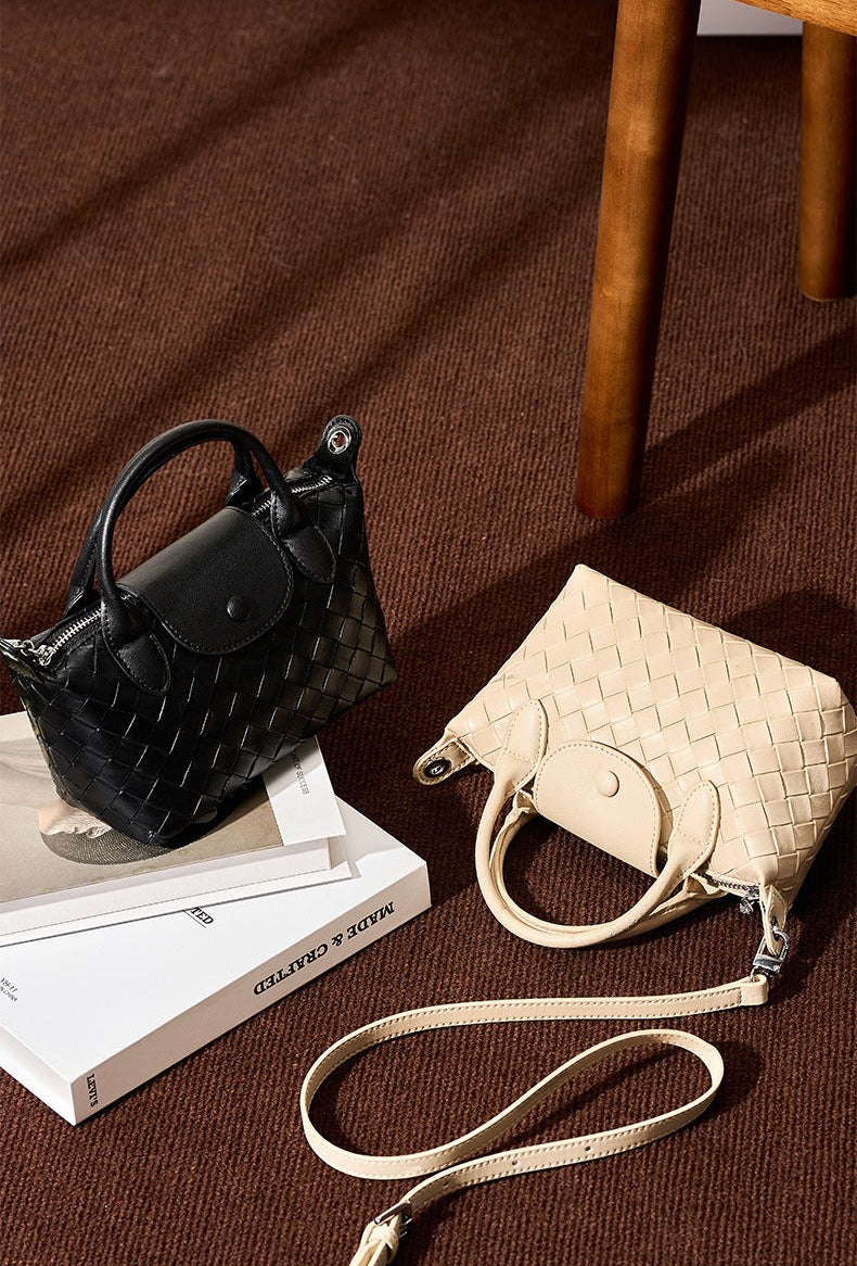 Woven Leather Mini Crossbody Bag
