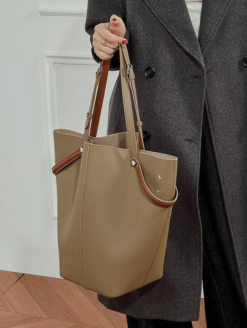 Leather Bucket Tote Inner Pouch