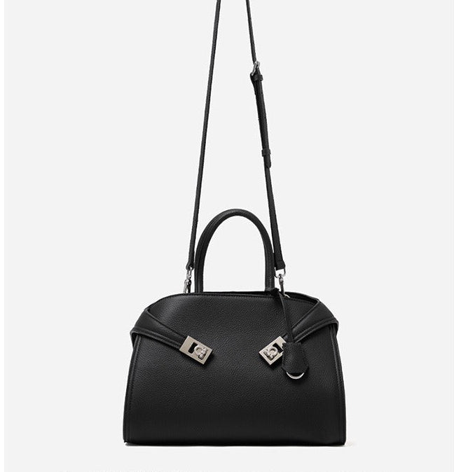 Elegant Pebbled Leather Satchel Bag