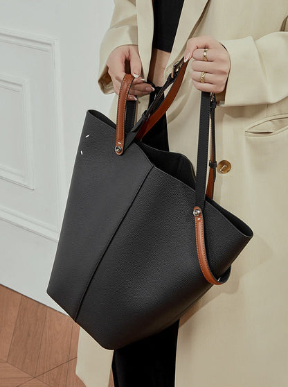 Leather Bucket Tote Inner Pouch