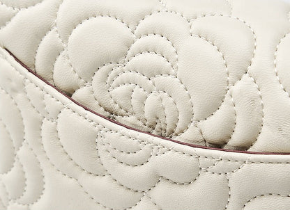 Floral Embroidered Leather Chain Bag