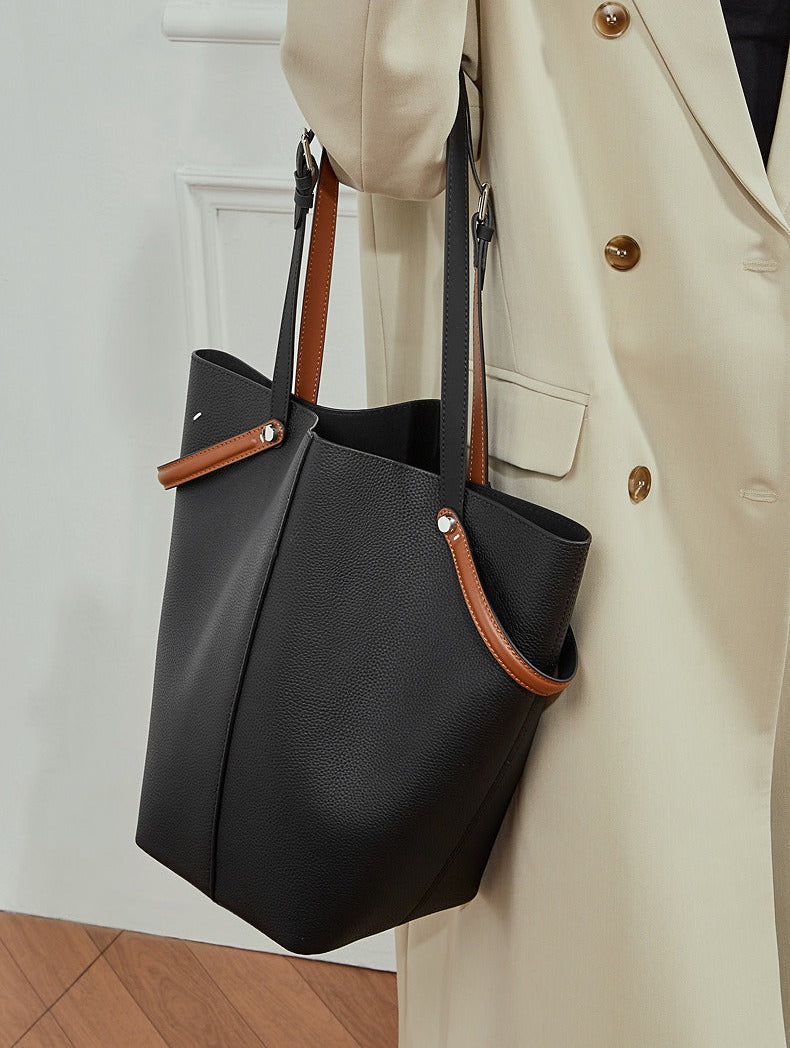 Leather Bucket Tote Inner Pouch