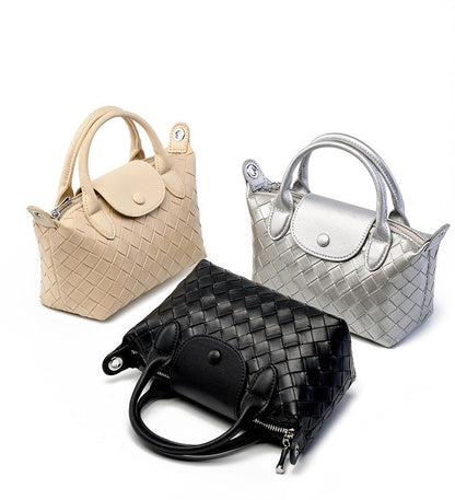 Woven Leather Mini Crossbody Bag