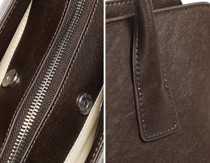 Leather Shoulder Tote With Charm