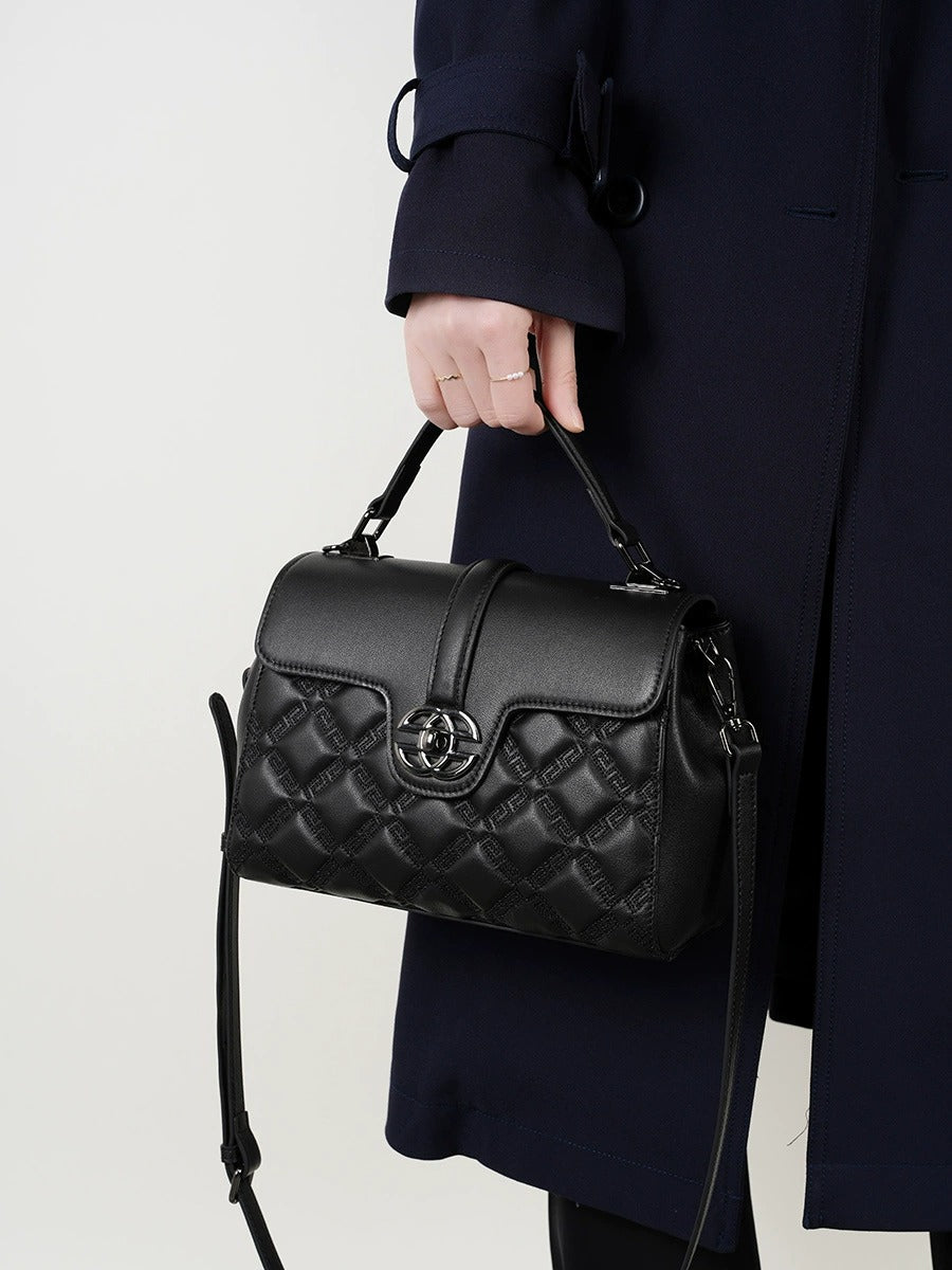 Classic Quilted Real Leather Handbag