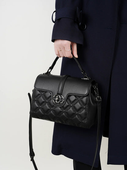 Classic Quilted Real Leather Handbag