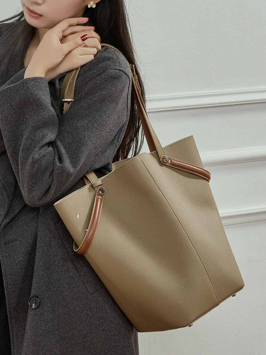 Leather Bucket Tote Inner Pouch