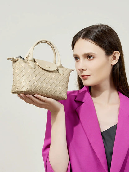 Woven Leather Mini Crossbody Bag