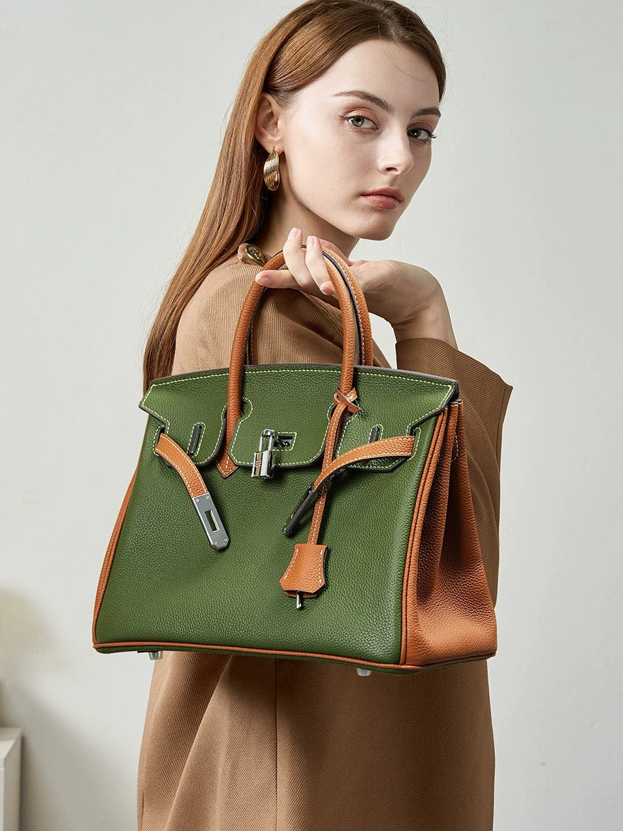 Aura Leather Structured Tote Bag