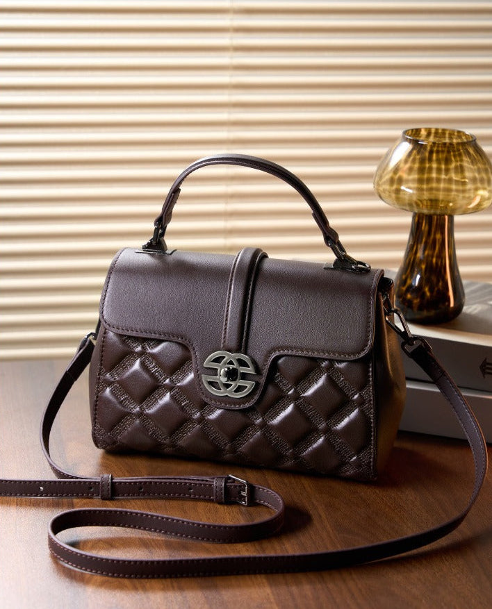 Classic Quilted Real Leather Handbag