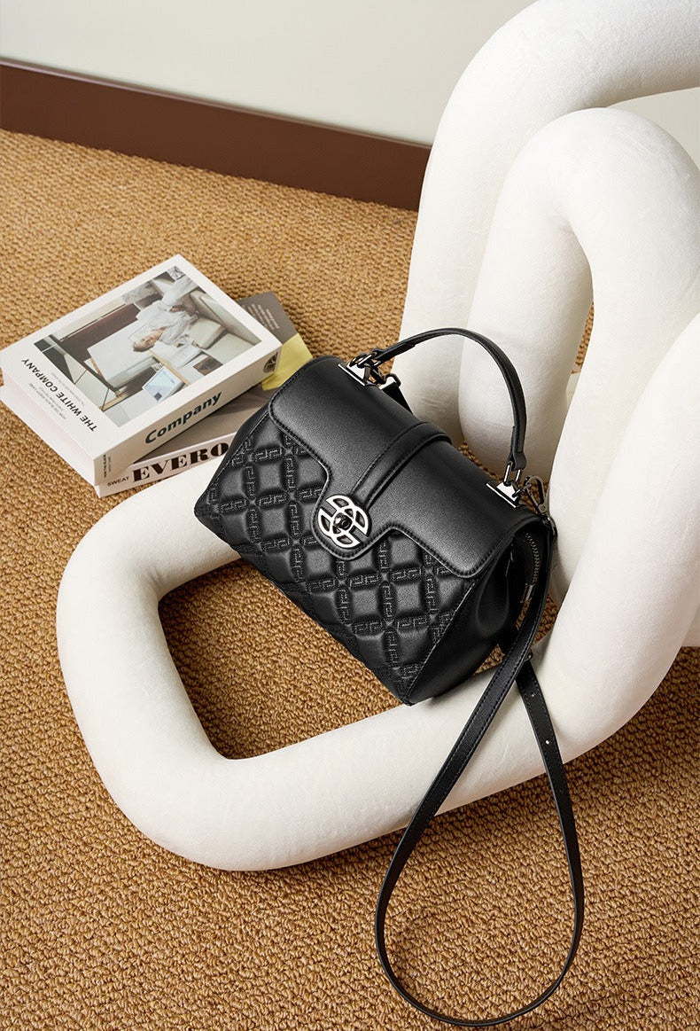 Classic Quilted Real Leather Handbag