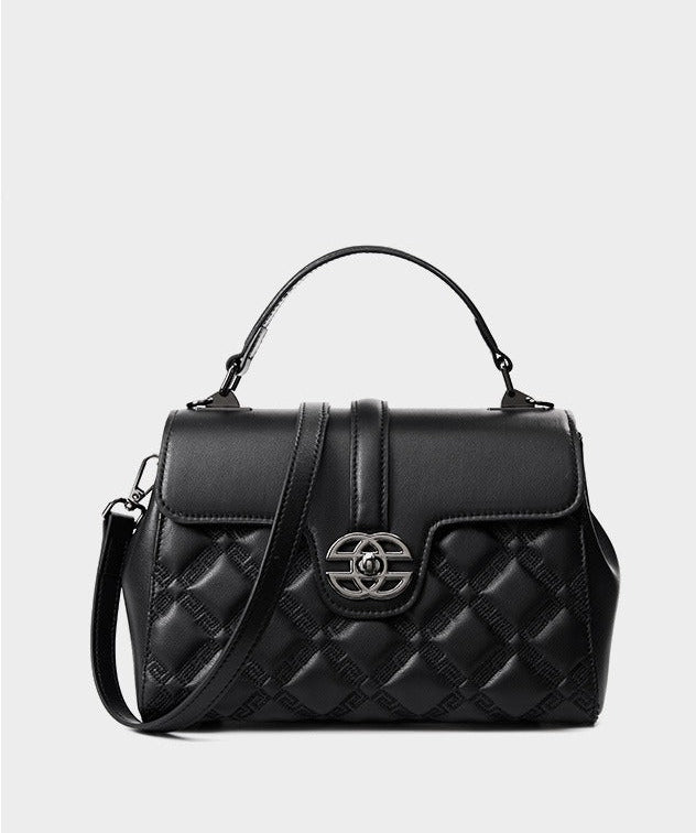Classic Quilted Real Leather Handbag