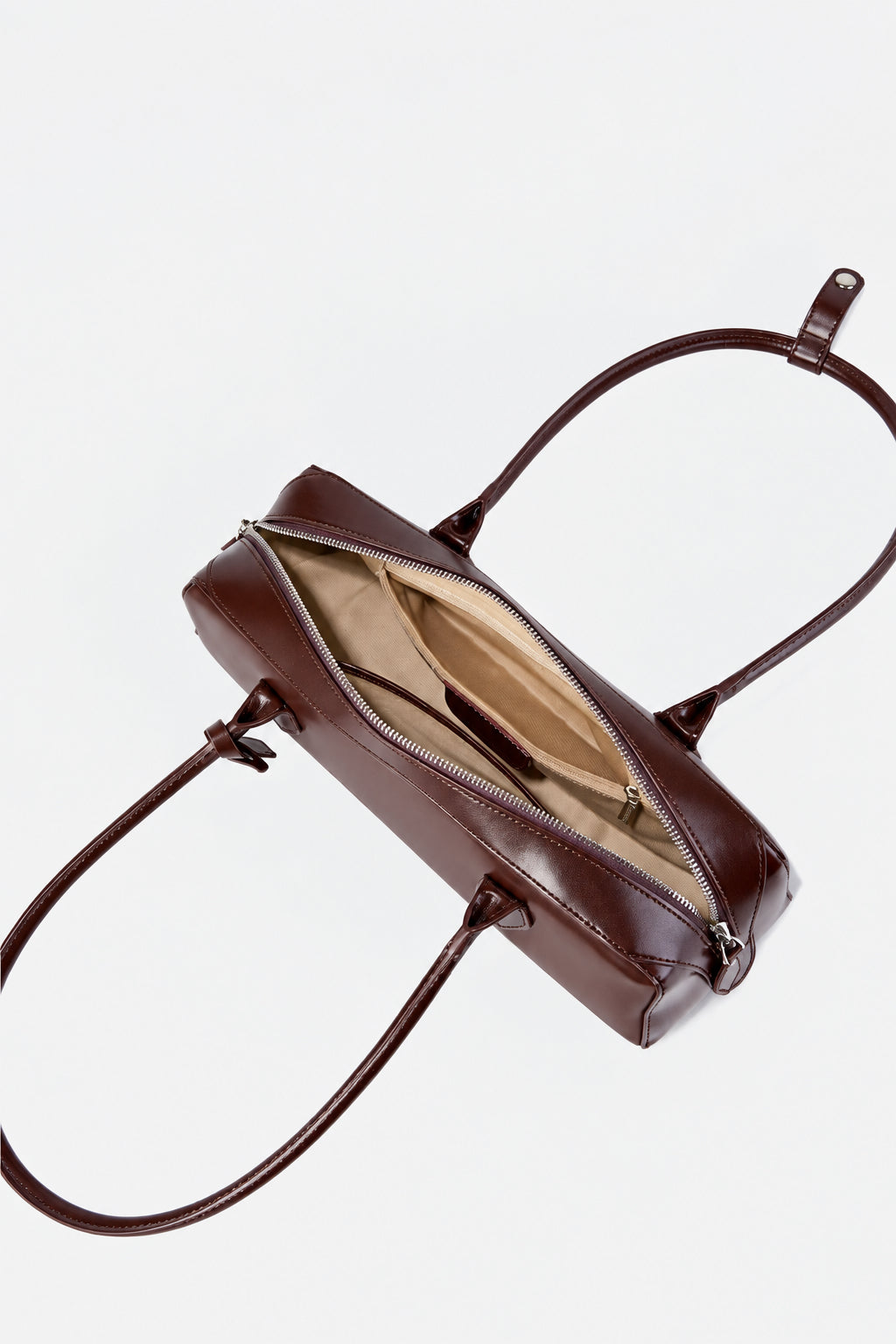 Genuine Leather East-West Shoulder Bag