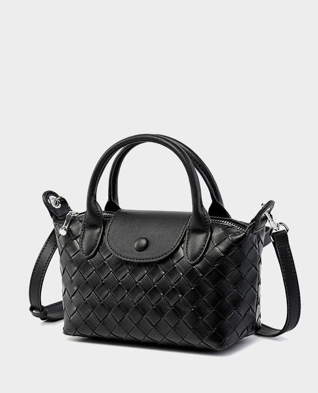 Woven Leather Mini Crossbody Bag
