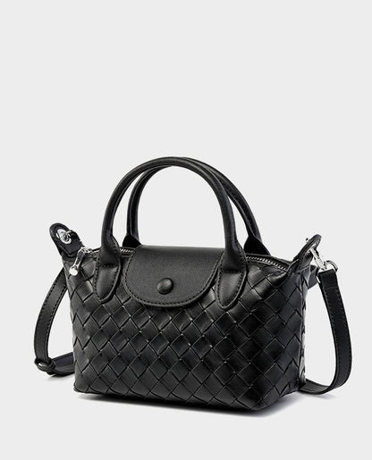 Woven Leather Mini Crossbody Bag