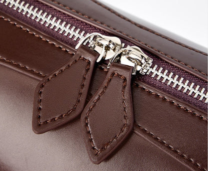 Genuine Leather East-West Shoulder Bag