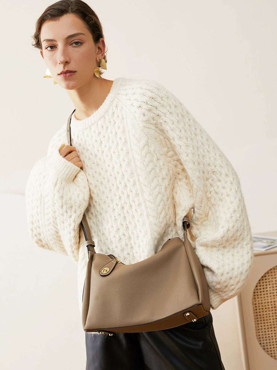 Casual Leather Shoulder Bag