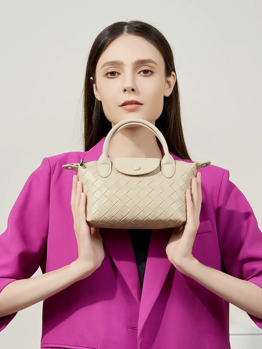 Woven Leather Mini Crossbody Bag