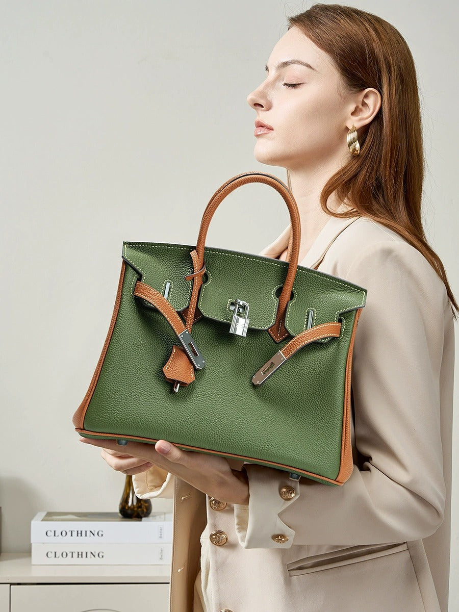 Aura Leather Structured Tote Bag