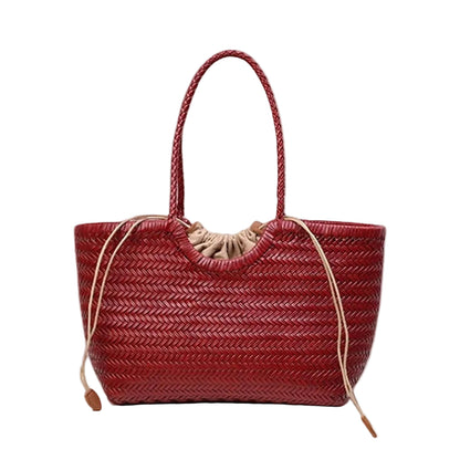 Genuine Leather Handwoven Luxury Beach Tote Bag