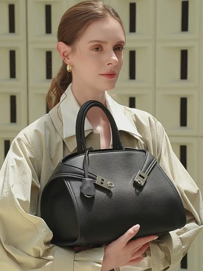 Elegant Pebbled Leather Satchel Bag