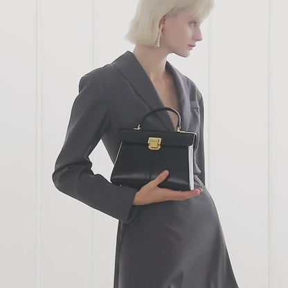Genuine Leather Luxury Designer Square Handbag