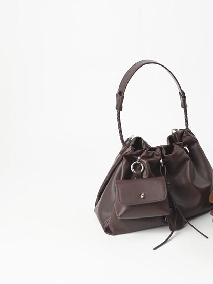 Slouchy Drawstring Hobo Shoulder Bag
