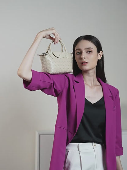 Woven Leather Mini Crossbody Bag