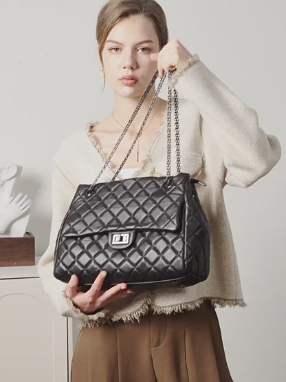 Quilted Leather Chain Shoulder Bag