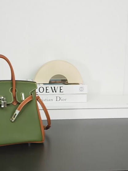 Aura Leather Structured Tote Bag